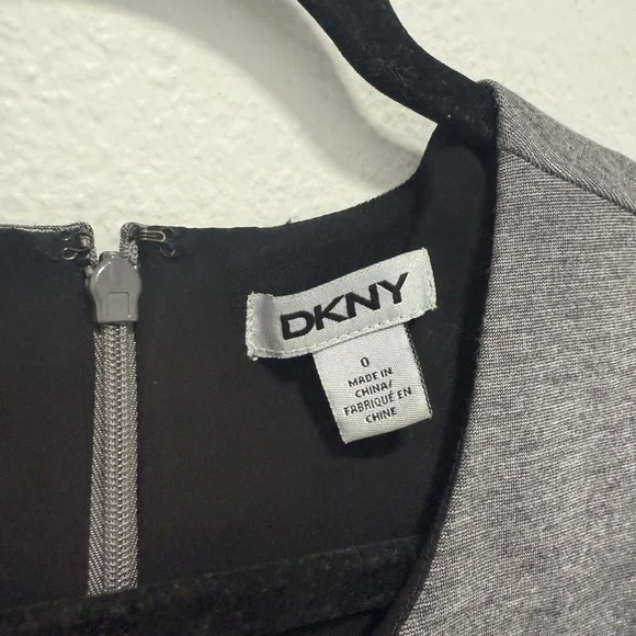 DKNY Women's Gray and Black Midi Dress Size 0 - Picture 2 of 4